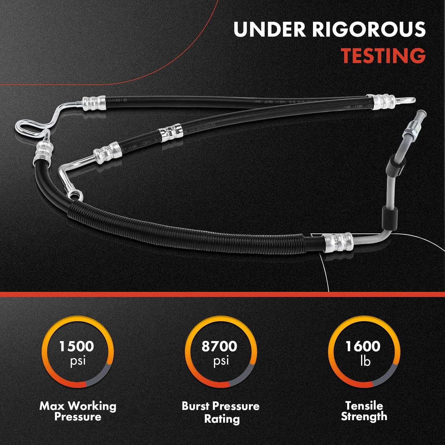 A-Premium Power Steering Pressure Hose Line Assembly Compatible with BMW E60 Series 530i 2006-2007 3.0L, 528i 2008-2010 3.0L, 528i xDrive 2010, 525i 2006-2007, L6 2.5L 3.0L, From Pump (Lower)