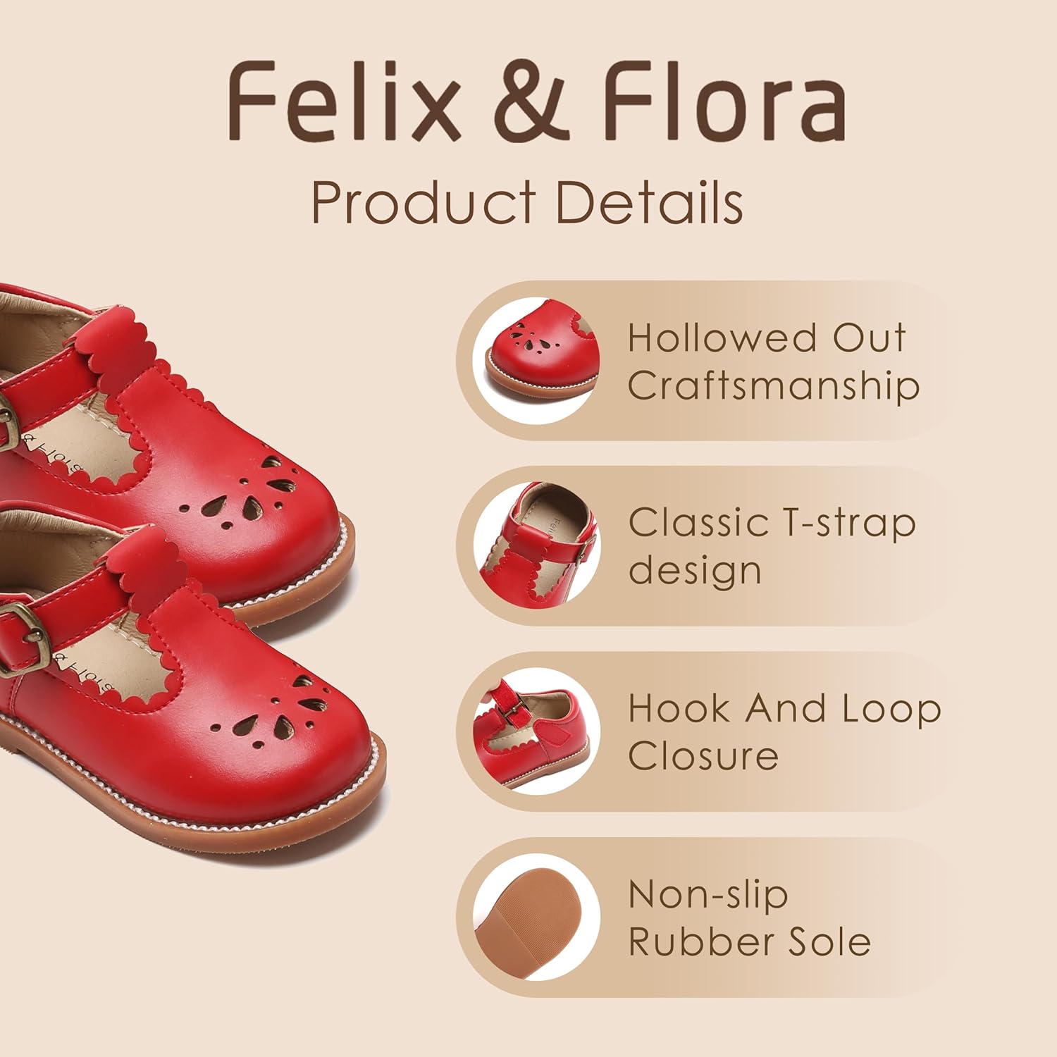 Felix & Flora Toddler Little Girl Mary Jane Dress Shoes - Ballet Flats for Girl Party School Shoes - Image 5