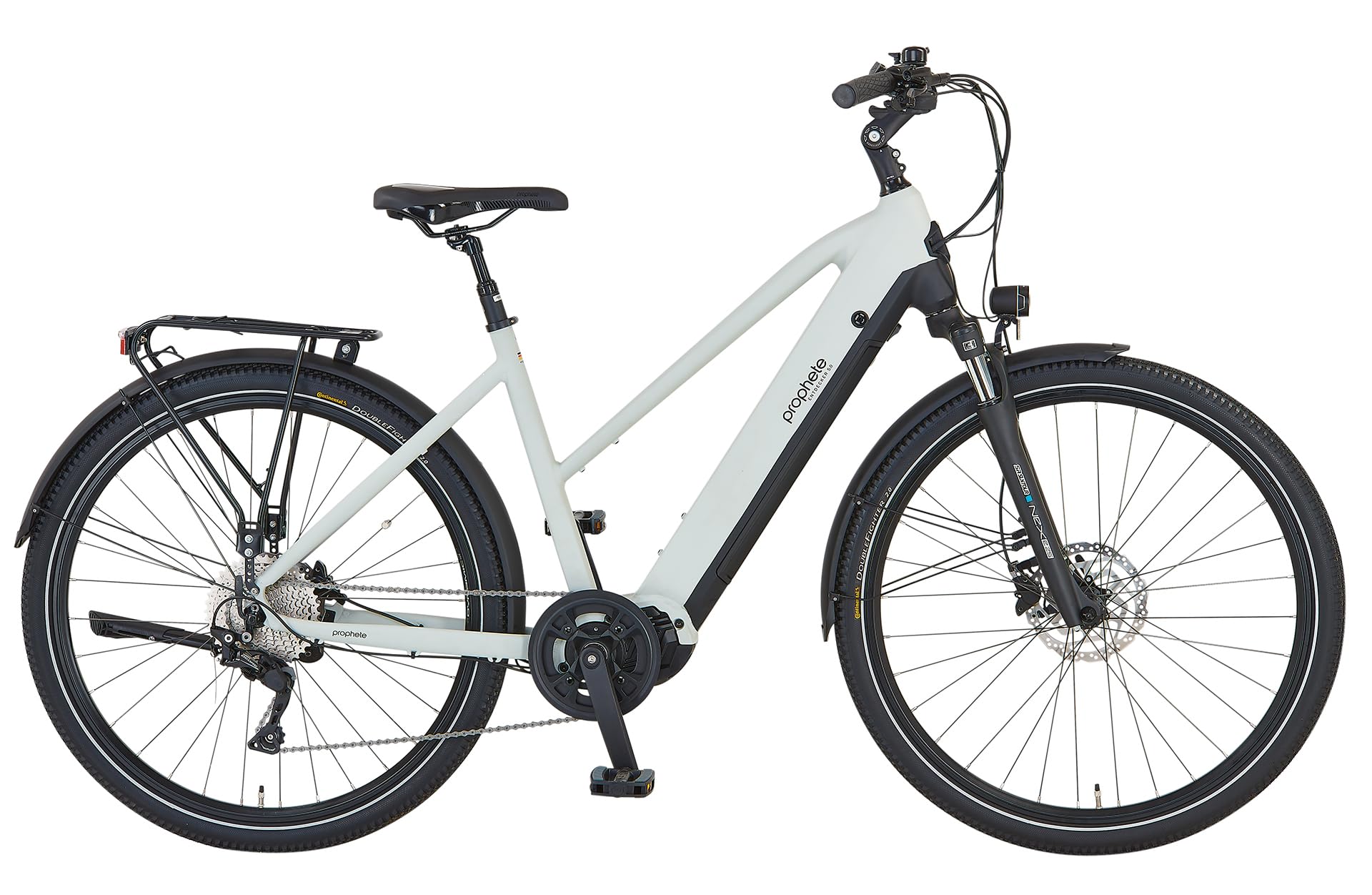 ROPHETE ENTDECKER 5.0 Damen Trekking E-Bike 28" – AEG 250W Mittelmotor, 220 km Reichweite, 10-Gang, Hydraulische Scheibenbremsen, LED-Beleuchtung, Integrierter Li-Ion Akku, Grau/Schwarz