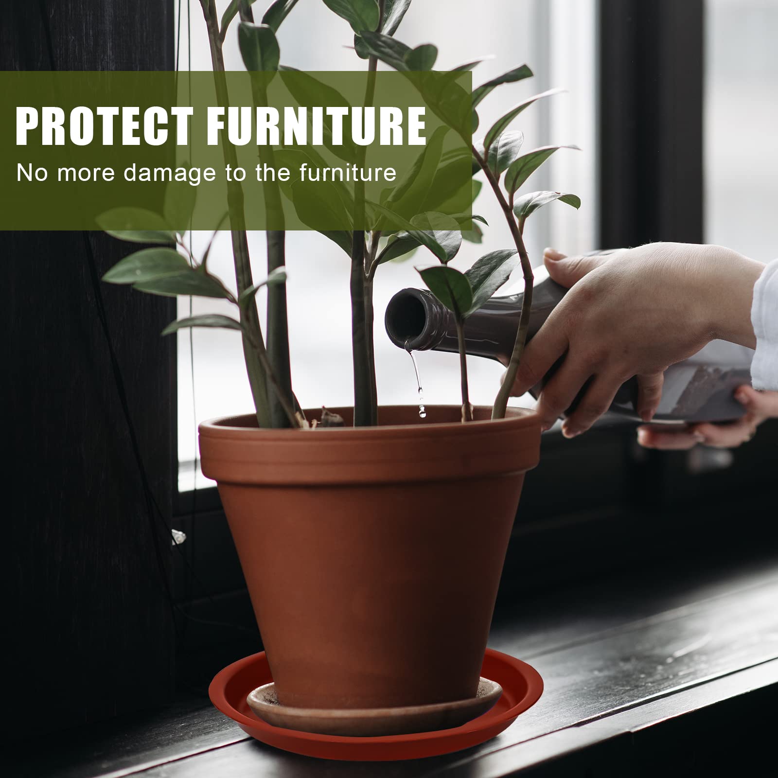 Sottovaso Rotondo Lot 16 Soucoupes Pots De Fleurs - 4 Tailles (12,16,18,22cm), Plastique Noir, Intérieur/extérieur Soucoupe Intérieur Extérieur