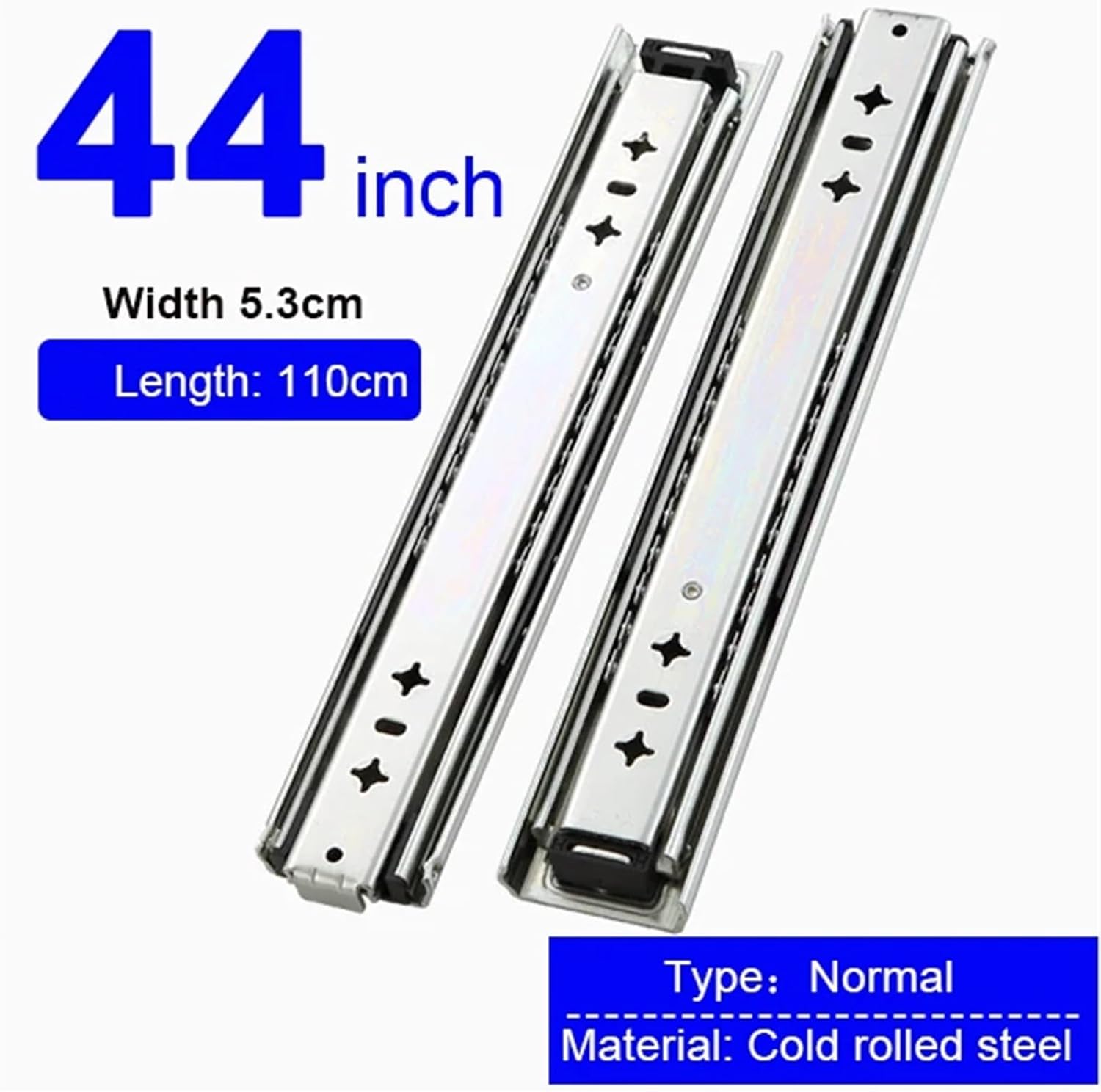Heavy Duty Drawer Slides Heavy Duty Drawer Runners Slides 53mm 28‘’-72‘’ Length Width Full Extension Rail Ball Bearing(44 inch(1100mm))