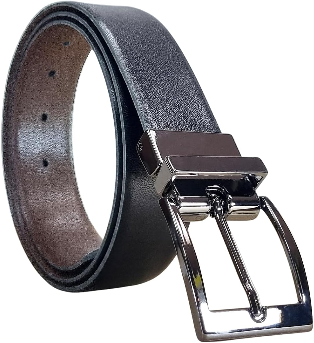 Cinto Masculino Couro Legítimo Social Clássico Largo Dupla Face Fivela Metal Giratória