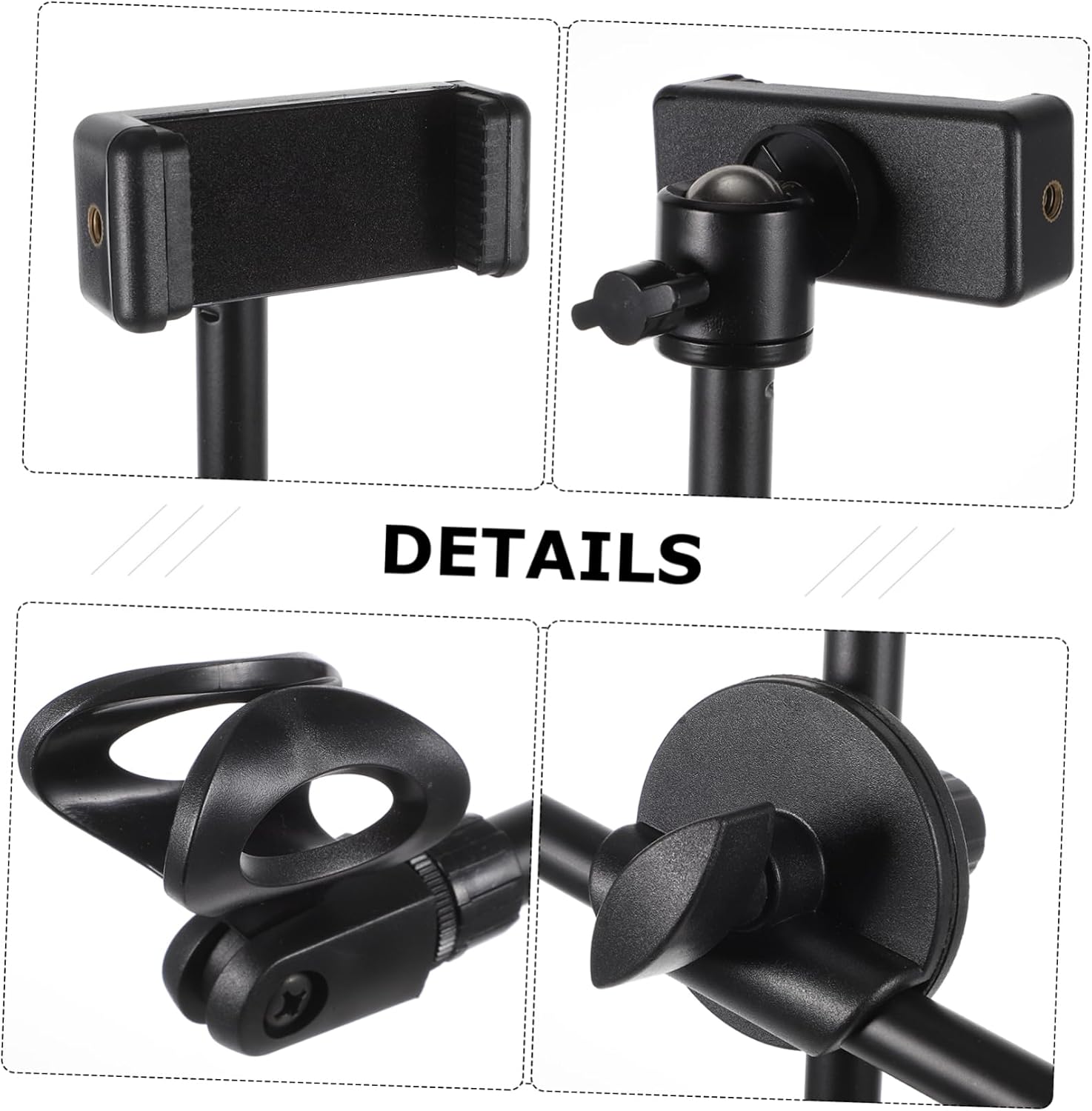 Desktop Microphone Stand Phone Clip Adjustable Table Mount for Streaming and Recording Rotation Compatible Microphone Clips and Shock Mounts