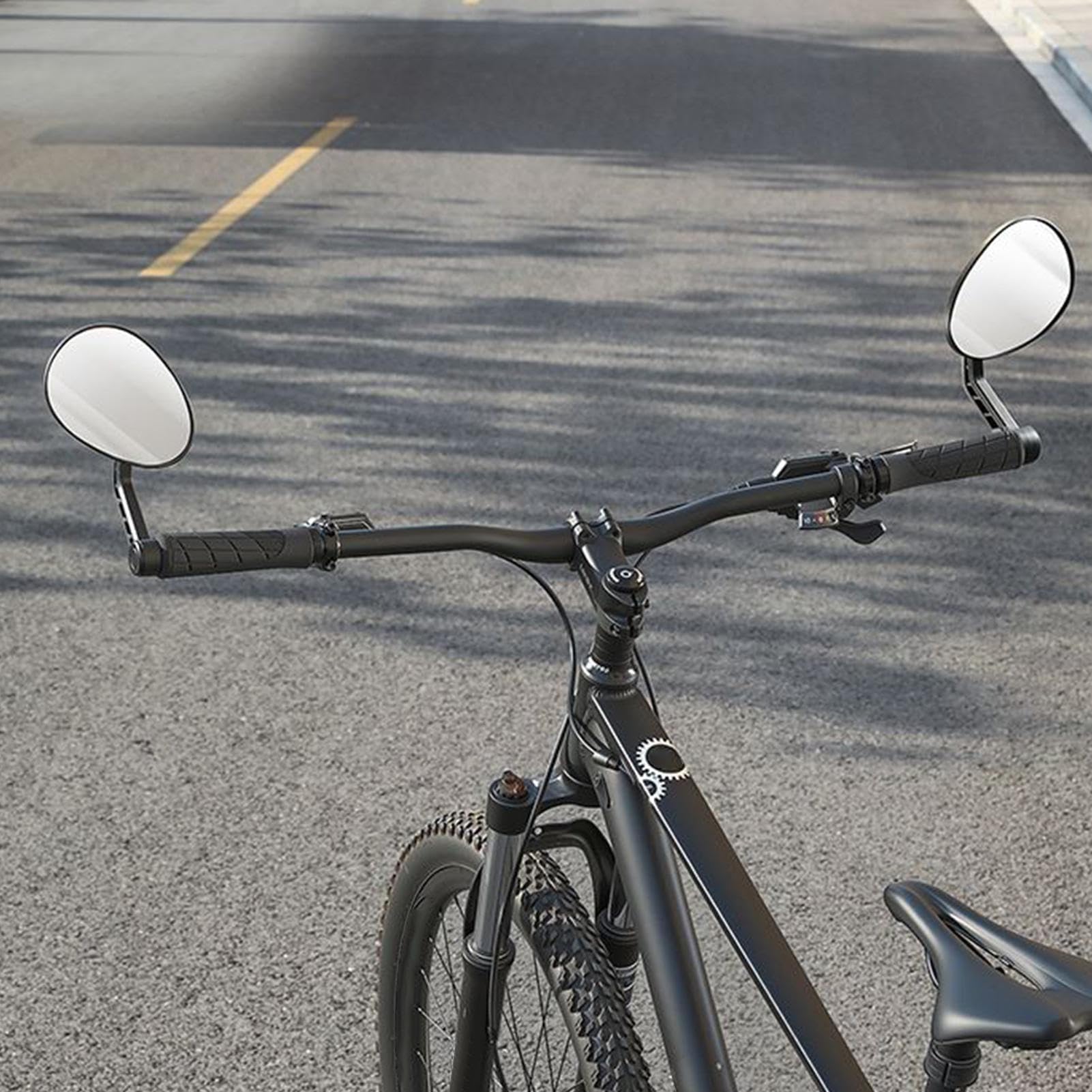 Specchietto retrovisore per bicicletta, grandangolo e girevole a 360°, montaggio sul manubrio per pendolari, città, trekking, montagna e per il tempo libero