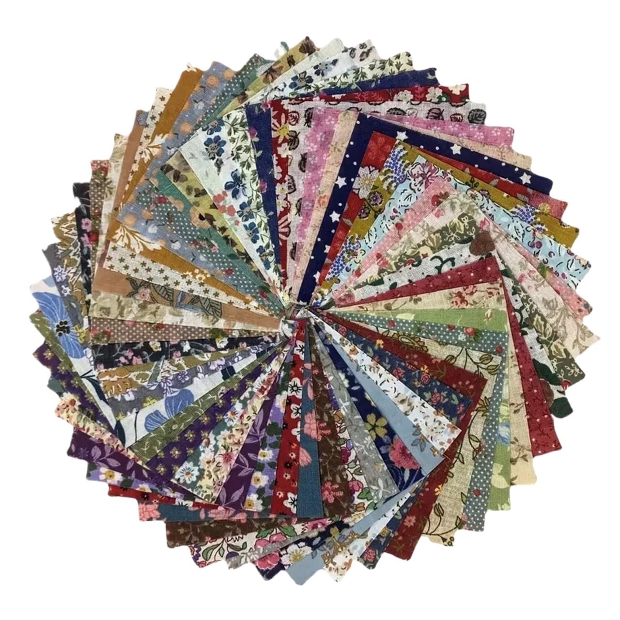 Tessuto Per Patchwork Pacchetto di tessuto trapuntato scuro da 50 pezzi, 10x10 cm, colori assortiti for cucito fai da te, artigianato e abbigliamento