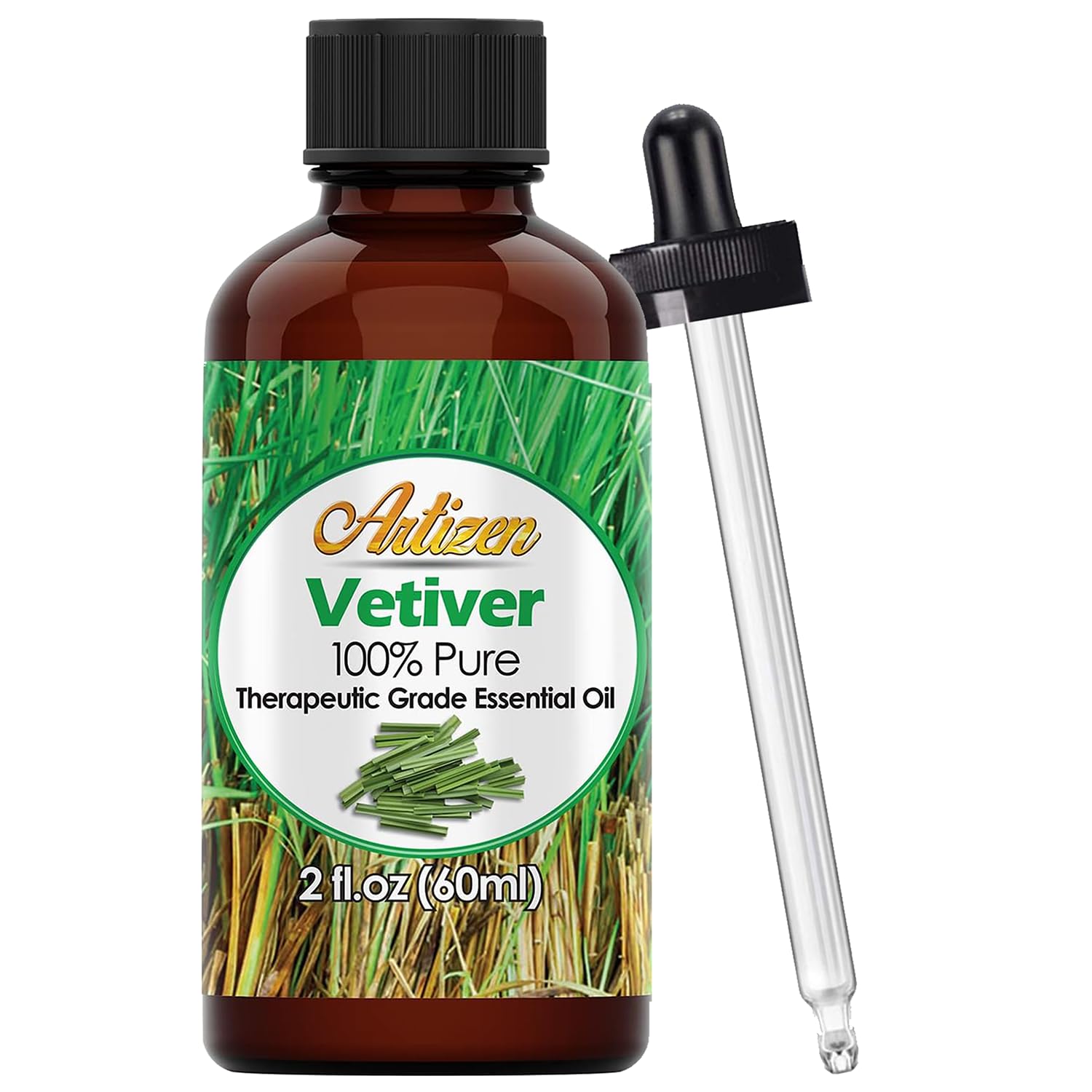 Artizen 2oz Oils - Vetiver Essential Oil - 2 Fluid Ounces