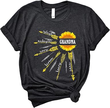 Grandma Sunflower with Grandkids Name T 
