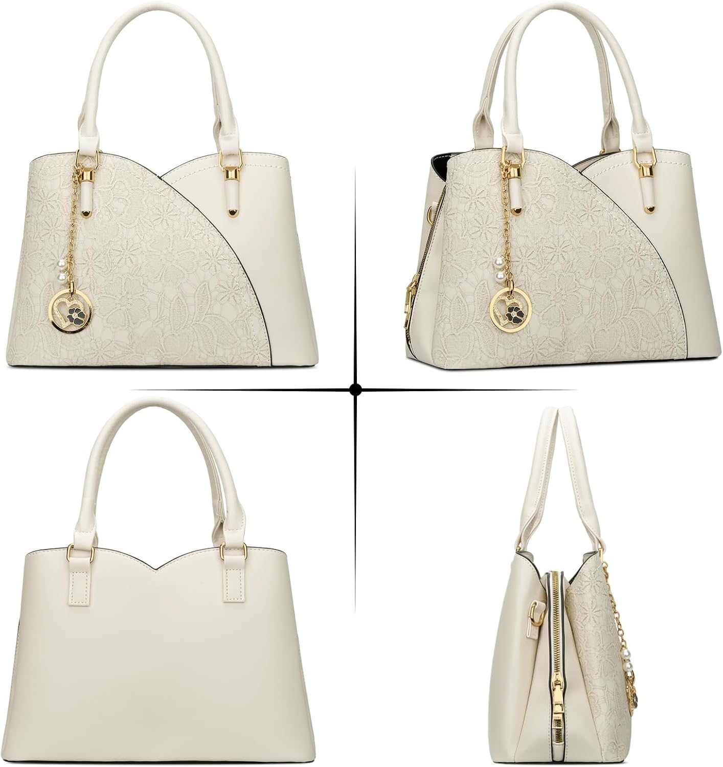 KKXIU Triple Compartments Purses and Handbags for Women Fashion Ladies Satchel Shoulder Top Handle Bag - Image 4