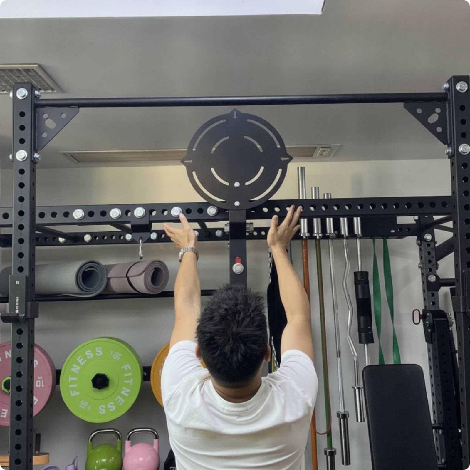 Bersaglio da Palestra Compatibile Bersaglio in Metallo Regolabile Attrezzatura per Atleti, Appassionati di Fitness, Allenamento Funzionale
