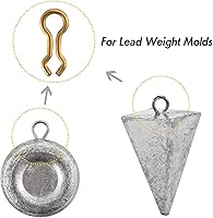 Vista 3 de Dr.Fish Ojos de plomada de latón para molde de peso de plomo, ojales de plomada del tamaño de EE. UU. para plomada casera