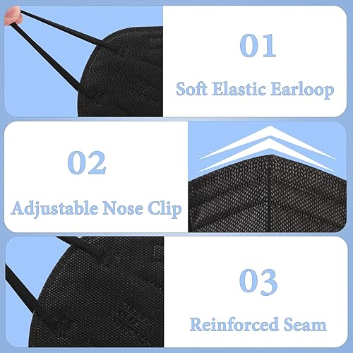 Miniatura 15 de Rasav Mascarillas KN95, cómodas máscaras de seguridad contra el polvo de 5 capas, diseño multicolores KN95 máscara para mujeres y hombres