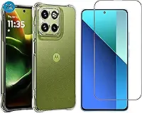 Kit Capa Capinha Anti-Impacto Premium Transparente + Película de Cerâmica 9D para Motorola Moto G75.