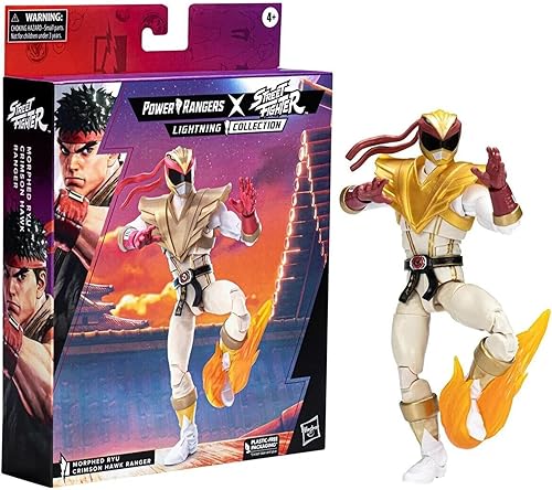 Miniatura 8 de Power Rangers X Street Fighter Lightning Collection Morphed Ryu Crimson Hawk Ranger Collab Figura de acción inspirada en videojuegos