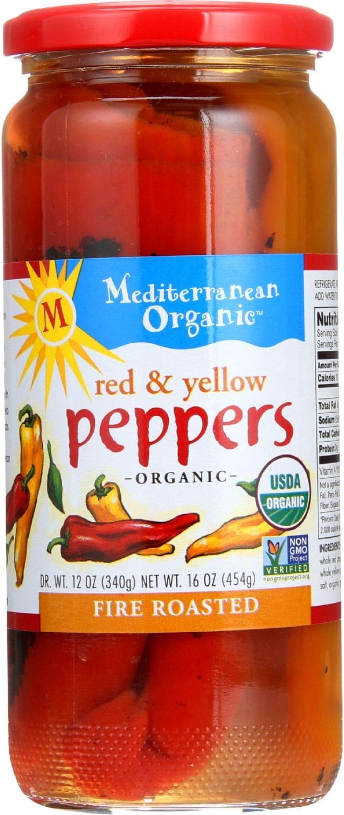 Mediterranean Organic Organic Fire Roasted Red and Yellow Peppers - 16 oz