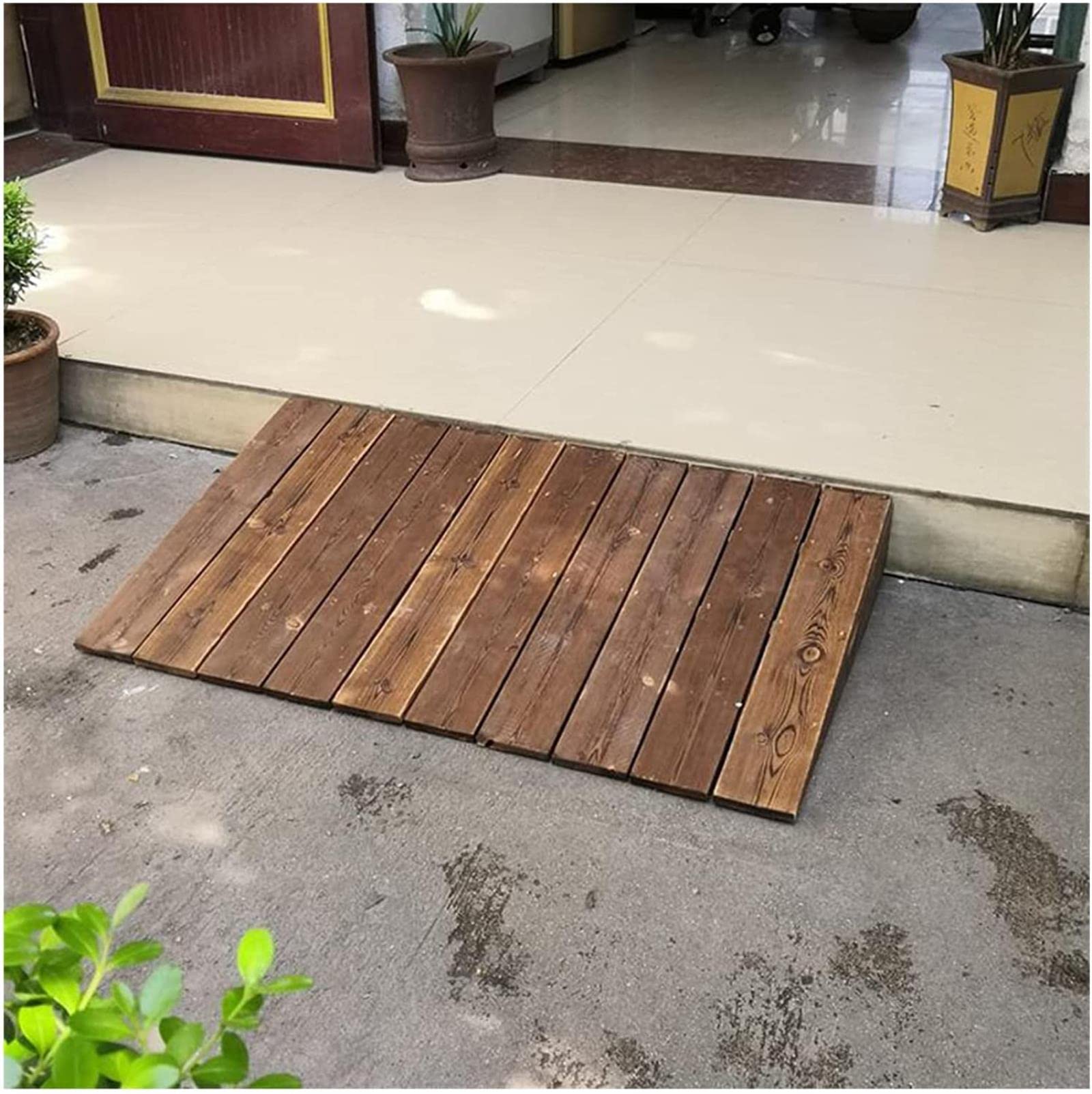 Rampas portátiles de madera para sillas de ruedas, rampas de entrada antideslizantes para el hogar, rampas de umbral ideales para puertas