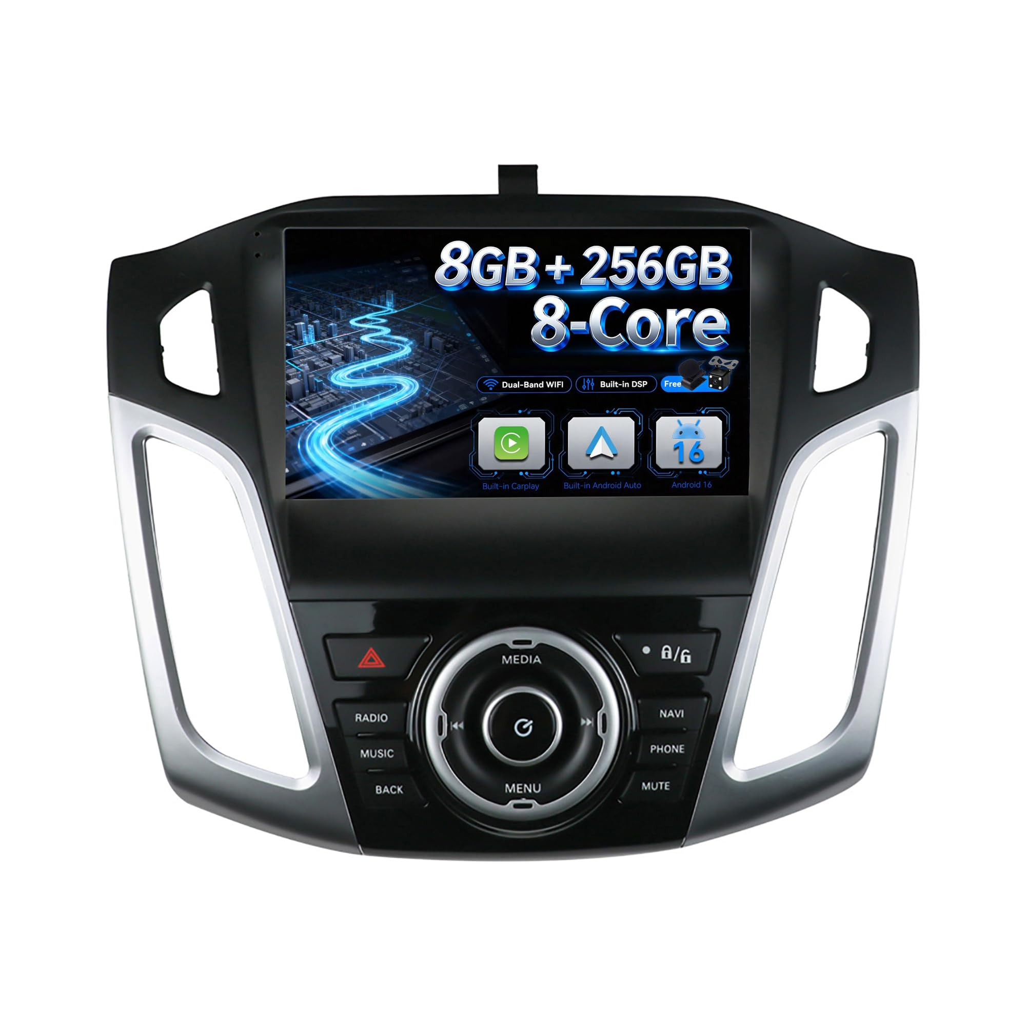 MSD 8G+256G, Octa-Core - samochodowe stereo do Ford Focus (2012-2017)