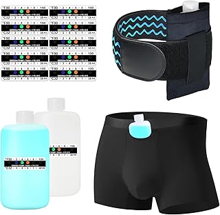 Urine Test Complete Kit - 2 Urine Bottles of 3.5 oz Each, 1 Hi-Stretch Hidden Leg Strap, 10 Temperature Test Strips and 1 Storage Pouch, 1 Lining Pocket Boxer Brief for Travel Testing (L)