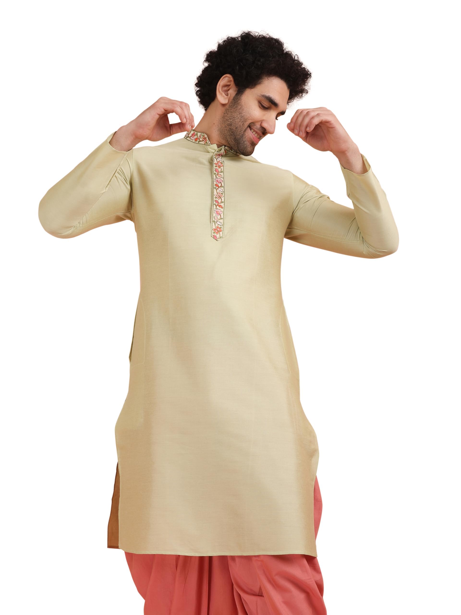 Kisah Men's Indian Ethnic Wear Kurta For Wedding & Festivals, Green, 40
