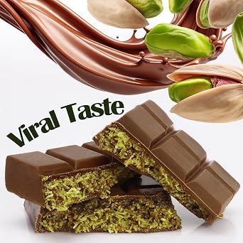 Dubai Pistachio Chocolate Bar (12 Count) KnafehInspired Milk Chocolate | 2.3 oz (65 g) Each Crunchy Kataifi & PistachioFilled Snack Treat
