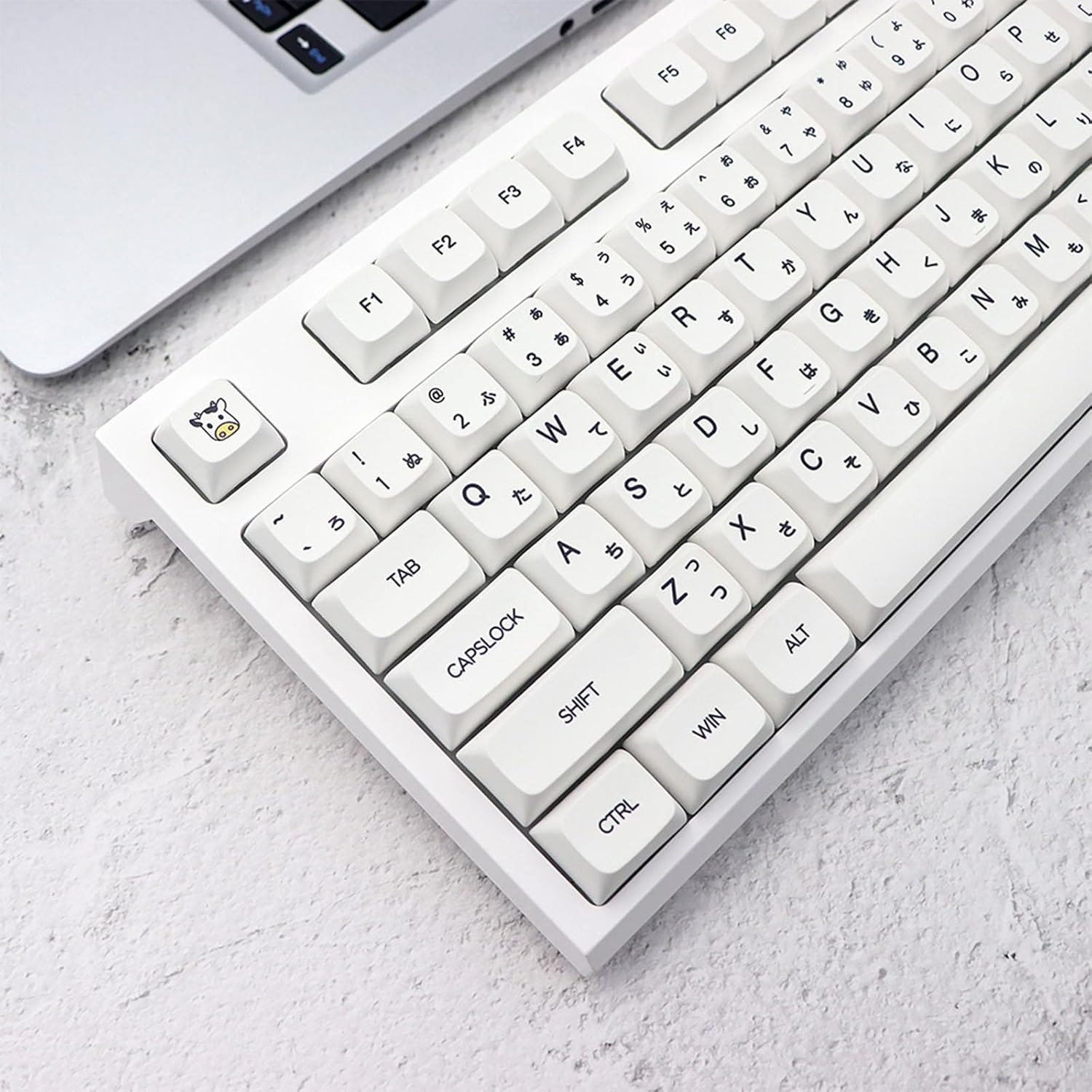 Minimalists White Keycaps Japanese Aesthetics Keycap Set 126PCS for Mechanical Keyboards Minimalist White Keycaps