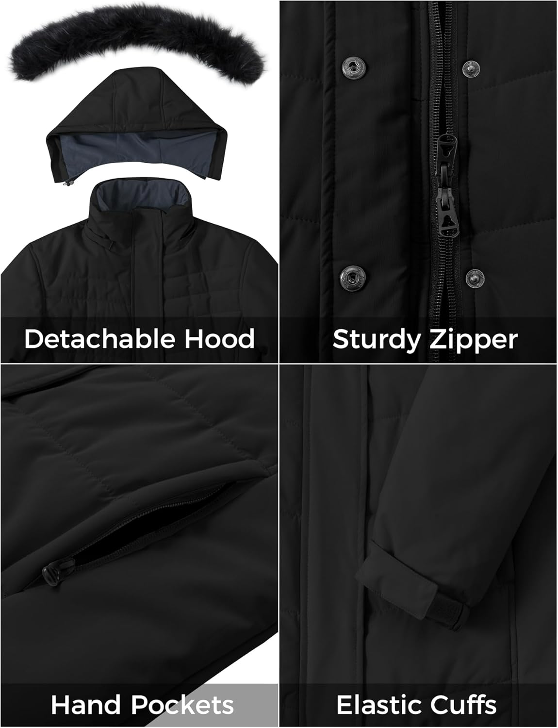 Skieer Women's Waterproof Ski Jacket Windproof Warm Winter Coat Thick Padded Snow Parka - Image 7