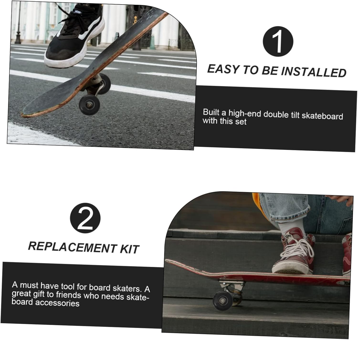 Skateboard Bridge Full Kit Complete Skateboard Parts Aluminum Bracket Set Wheels