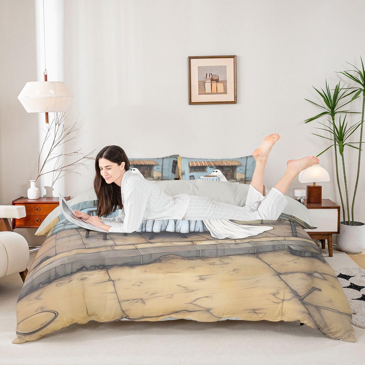 Manfei Ghost Pizza Dining 2 Pieces Soft Bedding Set Toddler(No Comforter) image 3