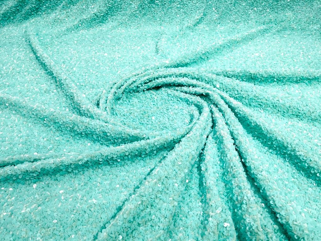 New Creations Fabric & Foam Inc, 54" Stretch Velvet with Luxury Sequins All Over 5mm Shining Sequins 2-Way Stretch (Orange, 1 Yard)