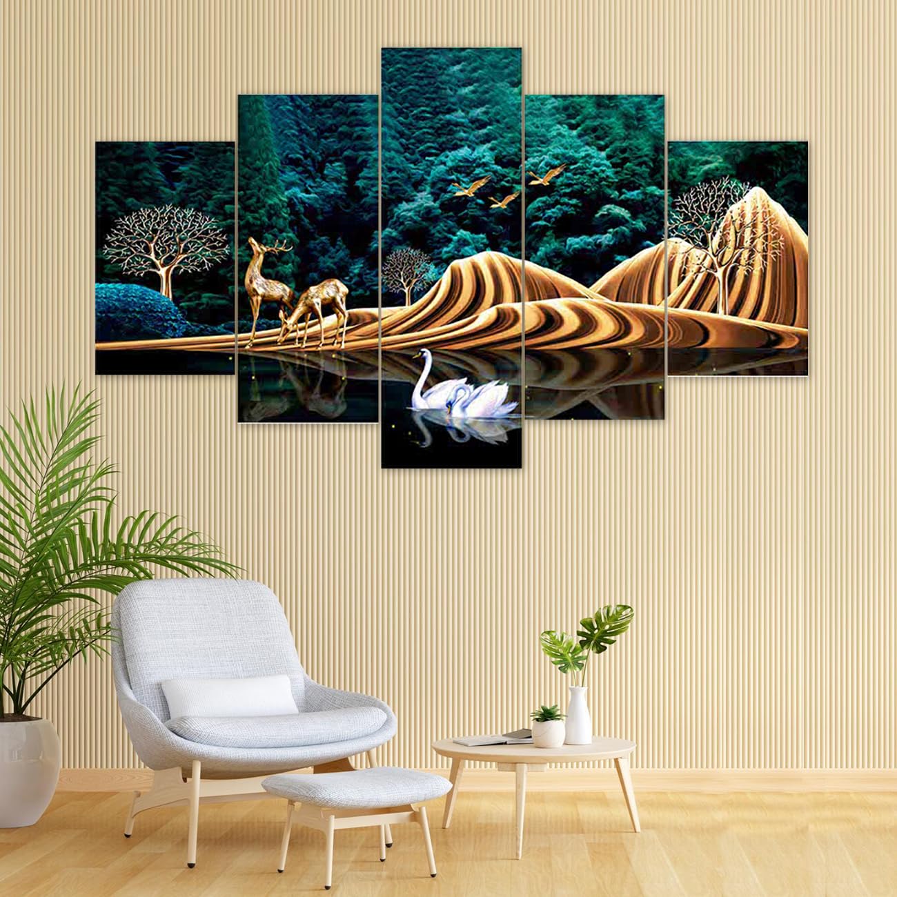 perpetual Paintings for Wall Decoration - Set Of Five, 3d Scenery Vastu Painting for Living Room Large Size with Frames for Home Decoration, Hotel, Office (125CMX60CM) D5 (B0D14YVHLY) Amazon Price History, Amazon Price Tracker