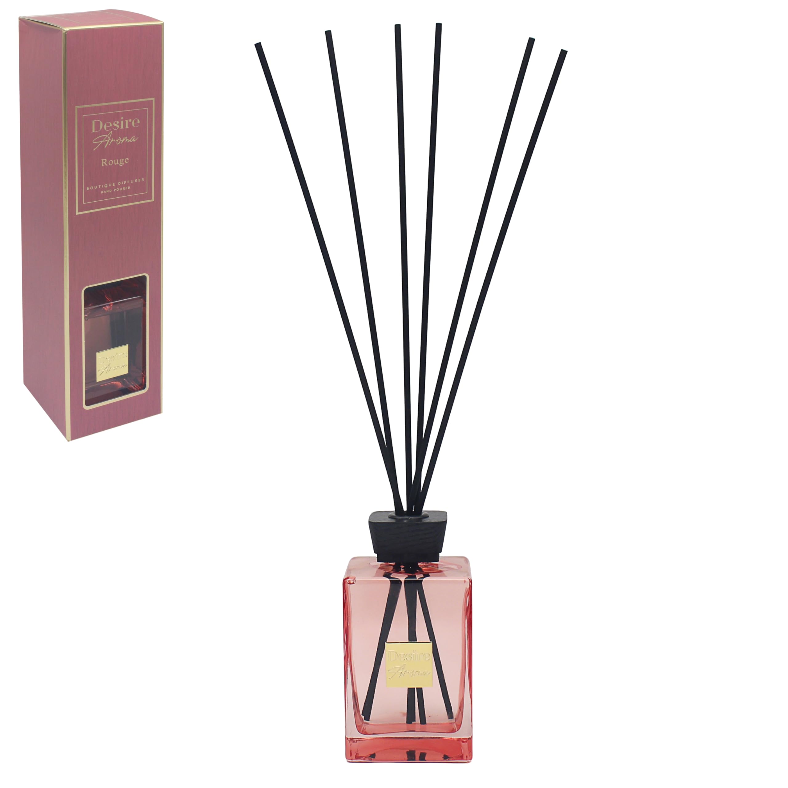 Lesser & Pavey Desire Aroma Rouge Diffuser 500ml For Home & Office | Long-Lasting Reed Diffuser With Sticks | Elegant Aromatherapy For Fragrance & Air Freshener | Lovely Gift For Women & Men