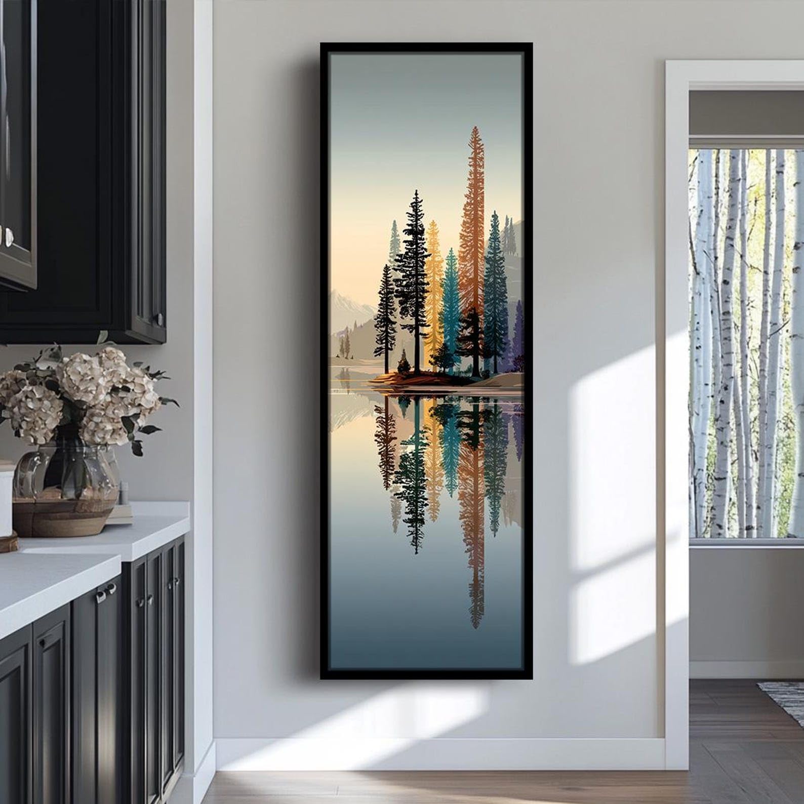 YUSUZHU Tall and Thin Canvas Wall Art - Long Narrow Vertical Prints, Long Thin Narrow Wall Painting, Decor Pictures and Painting(45x135cm/Frameless)