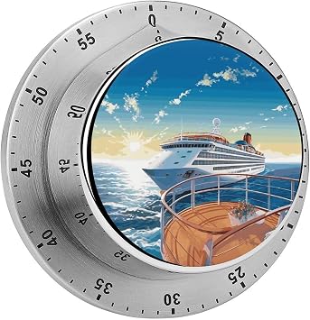 Summer Sea Cruise Timer Multi-Functional Timing Indicator Rotating Timekeeper Firm Duration Checker Space-Saving Interval Regulator for Cooking Baking Classroom Office Home Decor