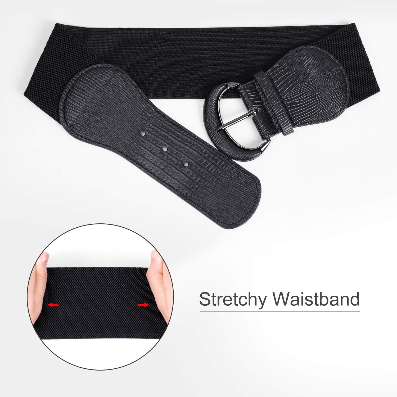 JASGOOD Women Stretchy Wide Waist Belt for Dress Ladies Vintage Elastic Belt - Image 6