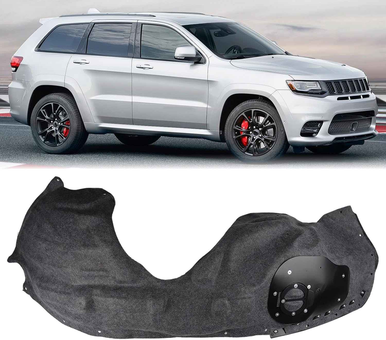 Fender Liner Assembly Compatible with 2017-2021 Jeep Grand Cherokee SRT Trackhawk 6.4L V8 Right Passenger Side Replacement 68272335AD