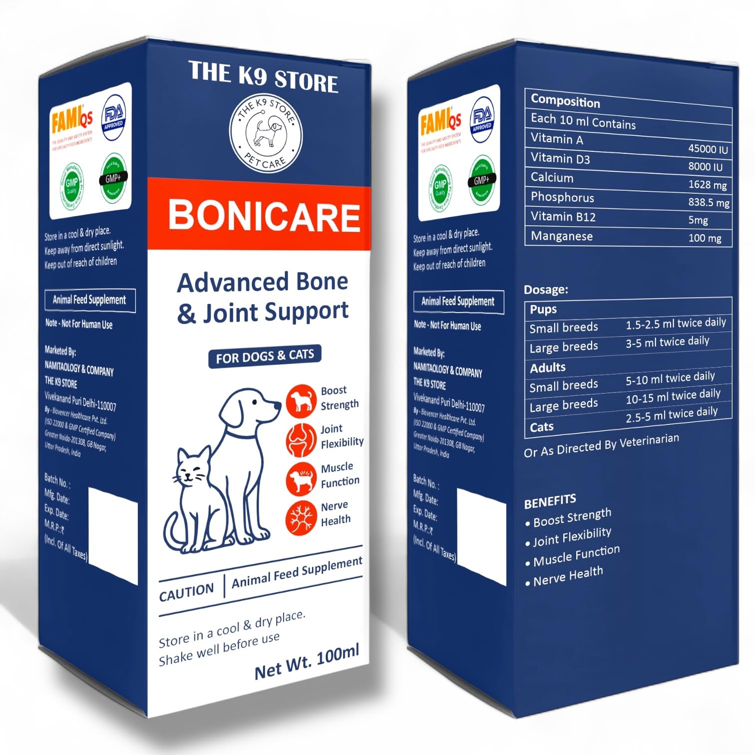 Bonicare Calcium Supplement for Dogs & Cats | Bone & Joint Support Syrup with Vitamins A, D3, B12 & Manganese | Supports Healthy Growth, Mobility, Muscle & Overall Pet Wellness | 100 ML — Amazon image 4