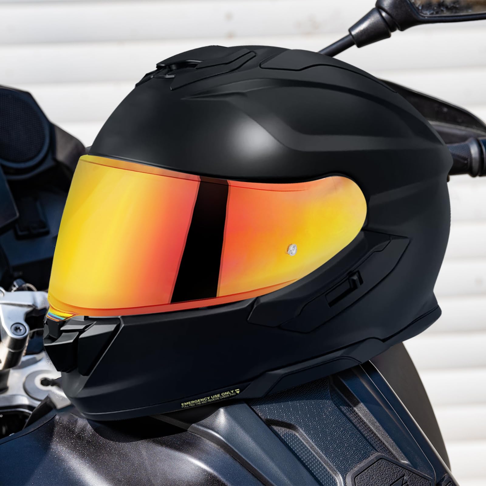 Visera Casco Moto para GT Air 3 CNS-1C,Visera de Lente para Casco Protección contra Viento,Accesorios para Cascos de Moto (Cromo Rojo)
