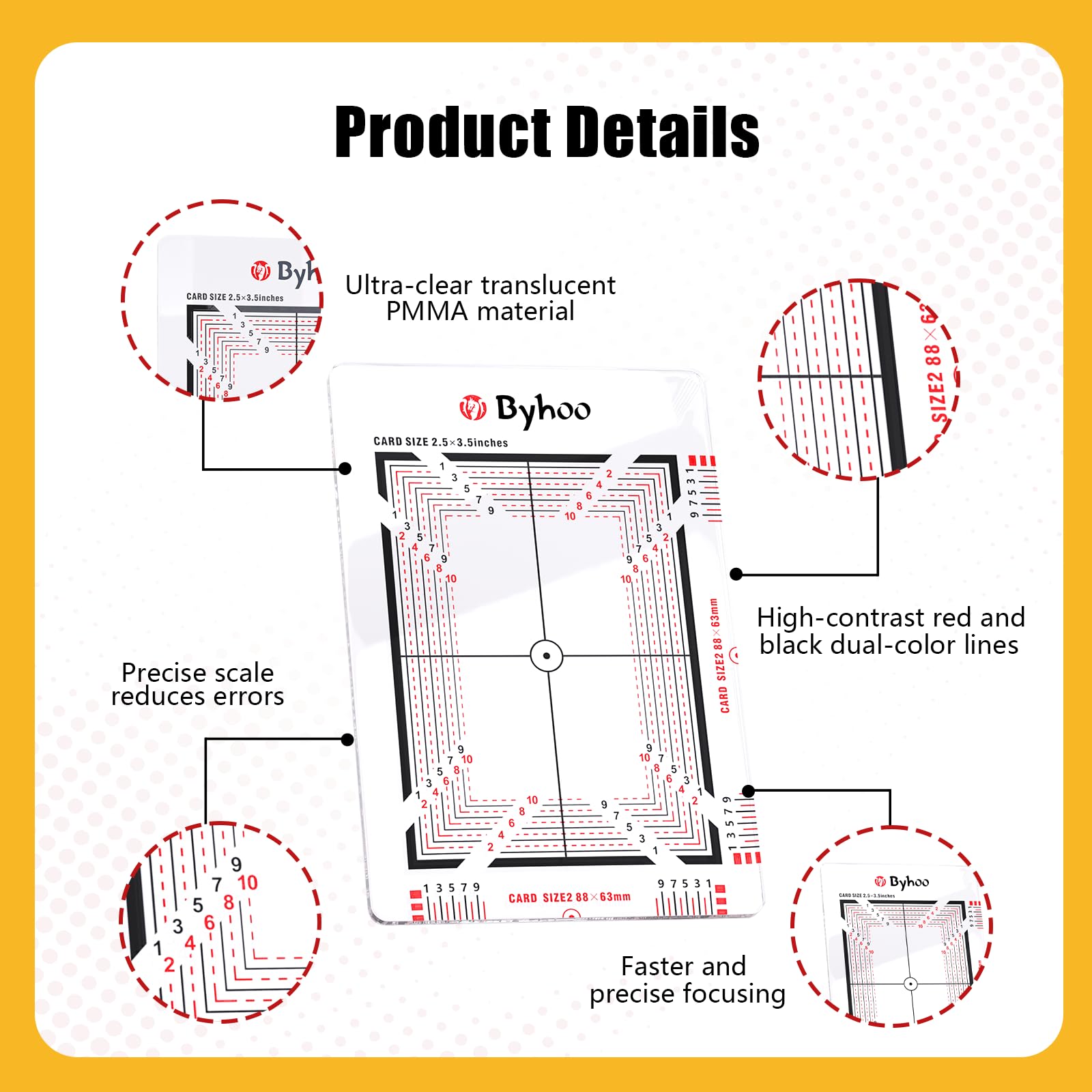 Byhoo Card Grading Kit Professional Sports & Trading Card Grading Tool with 1.5mm Reinforced Frame - Image 4