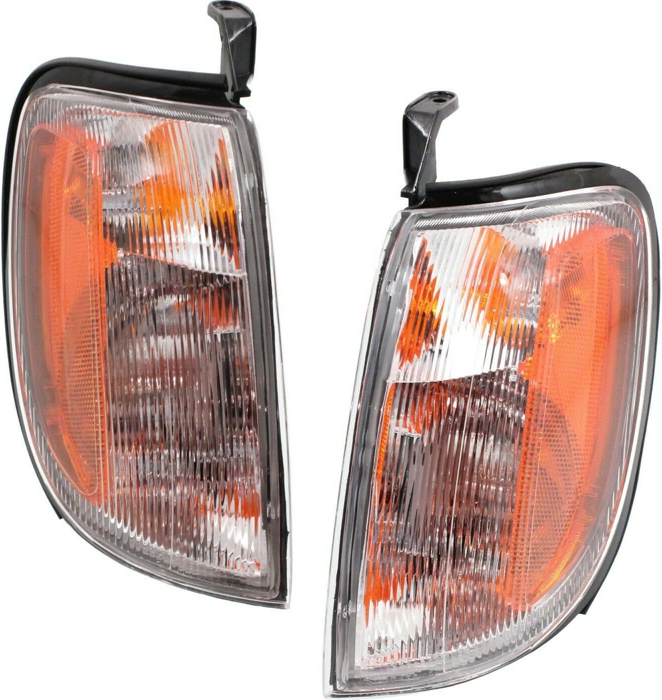 2pcs Signal Light Left Right Side Plastic Lens Clear & Amber Lens Corner Light Incandescent W/Bulbs NI2521124 261257Z425 9591273