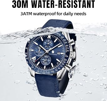 BENYAR Mens Watches Analog Quartz Chronograph Waterproof Luminous Men's Wrist Watches Business Casual Fashion Designer Big Face Dress Watch