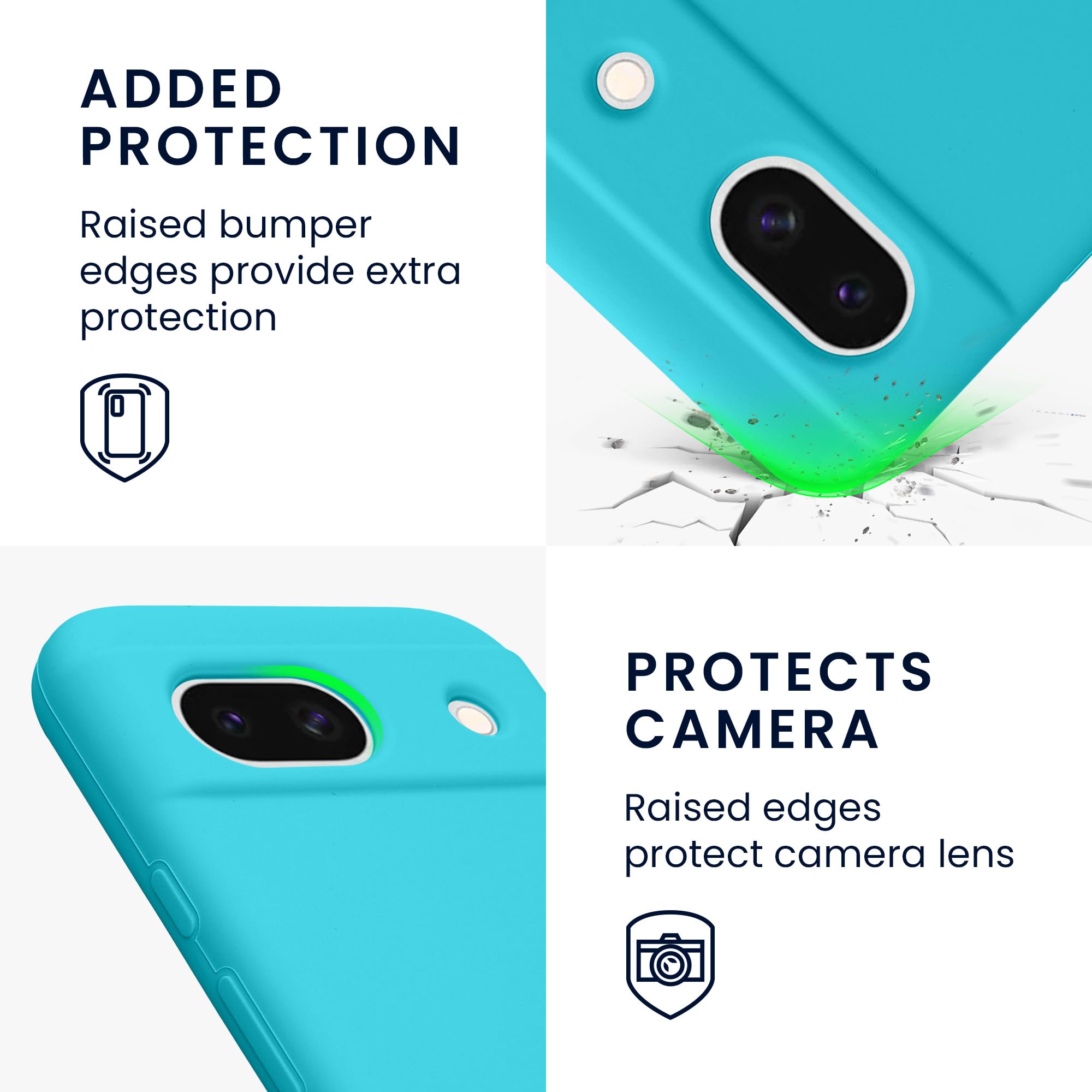 kwmobile Case Compatible with Google Pixel 8a Case - TPU Silicone Phone Cover with Soft Finish - Cool Glacier - Image 3