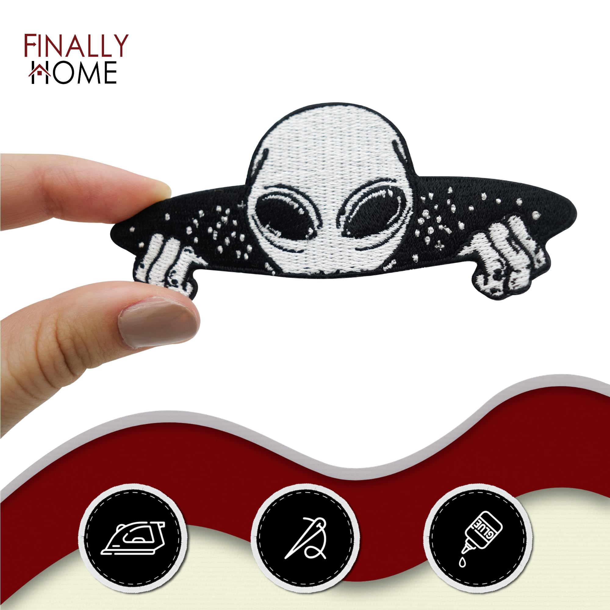 Finally Home Parche Termoadhesivo Con Diseño De Astronauta En El Cielo, Diseño De Nube