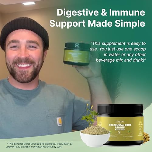 Miniatura 5 de Polvo de raíz Goldenseal – 4 onzas, 113 porciones, fabricado y probado en Estados Unidos, suplemento de polvo de raíz de sello dorado natural puro