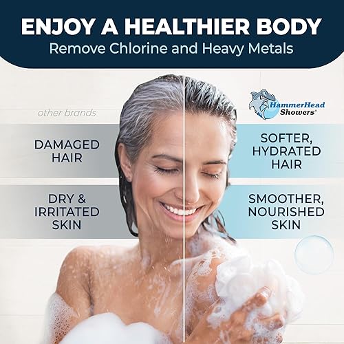 Miniatura 4 de HammerHead Showers Filtro de cabezal de ducha de metal con cabezal de ducha de mano, cabezal de ducha de alta presión de 2.5 GPM con manguera,