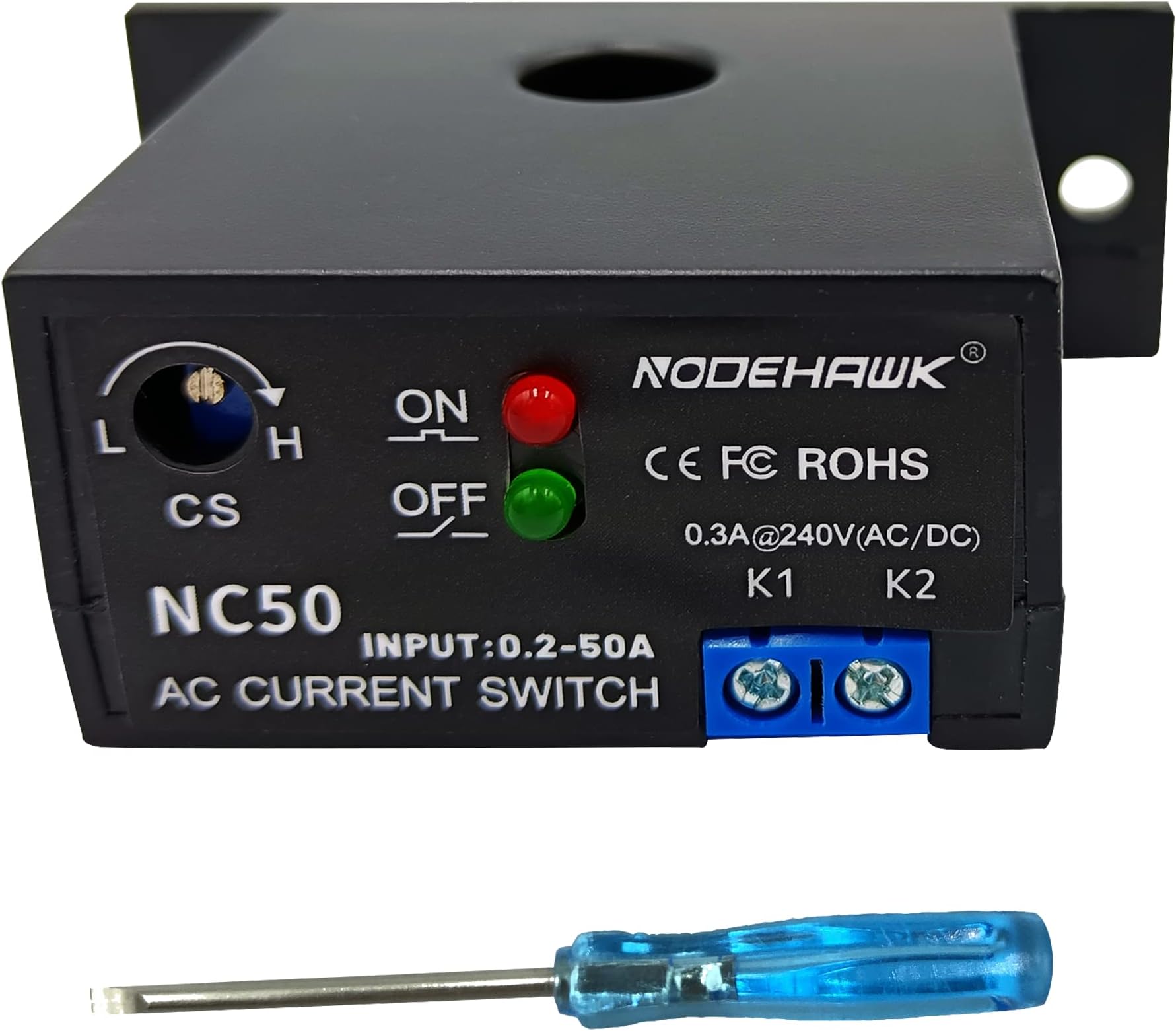 Current Detection Relay Current Detection Switch AC 0-50A Normally Closed Current Sensor Monitoring Relay (Nc50)