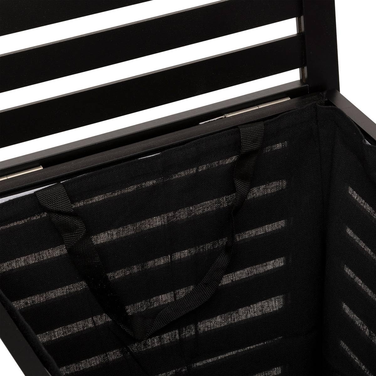 Cesto portabiancheria 65l "sicela" in bambù nero - 5 five simply smart
