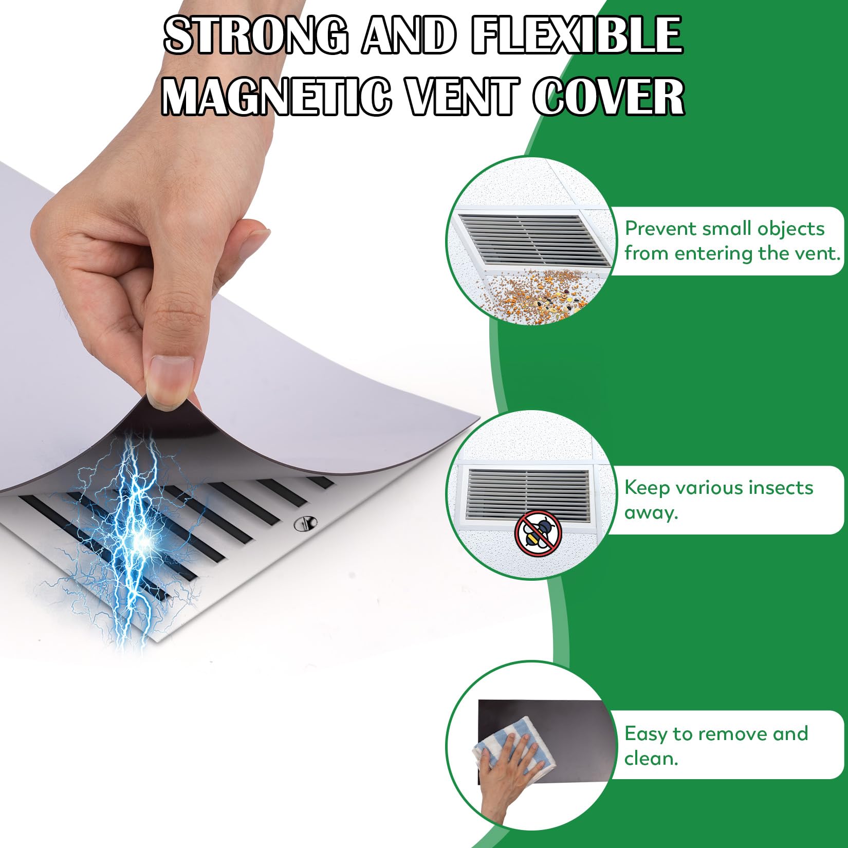 Snapklik magnetic vent covers 8 x 15 5 inch 2 pack strong vent