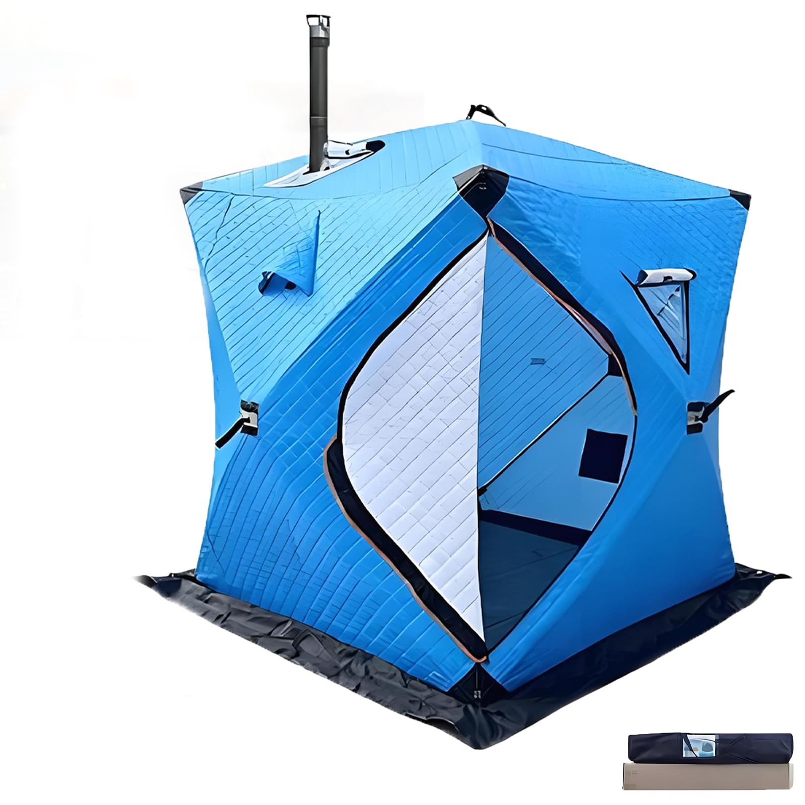 Tenda Termica Quadrata Antivento per Pesca sul Ghiaccio (2 Persone) Blue