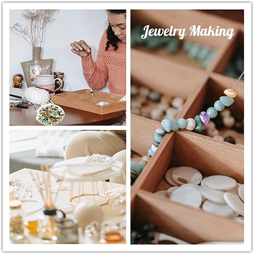 Miniatura 6 de ZHIYUXI 400 cuentas de jaspe rojo de 5 a 0.315 in, piedras preciosas para hacer pulseras, 2 hebras de piedra irregular, cuentas sueltas para hacer