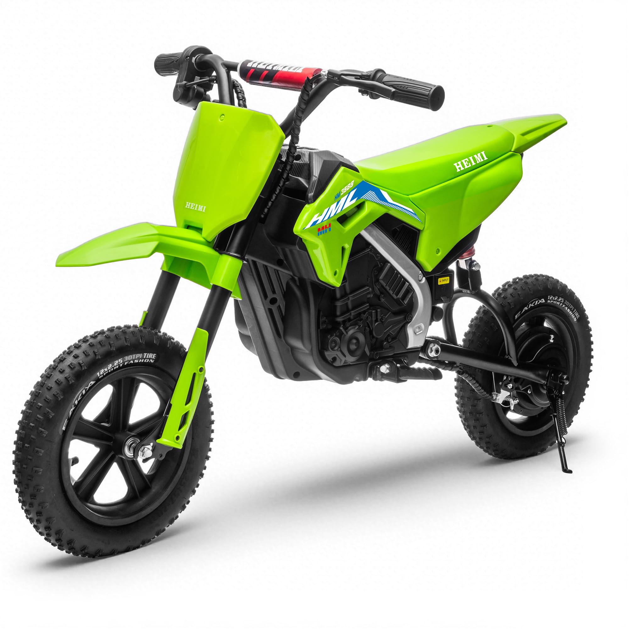 24V Electric Dirt Bike for Kids - Up to 11 MPH & 10 Miles Long-Range, Twist-Grip Throttle, 12 Inch Knobby Tires, Spring Suspension, Music, 250W Electric Motorcycle for Kids 6-12, Green