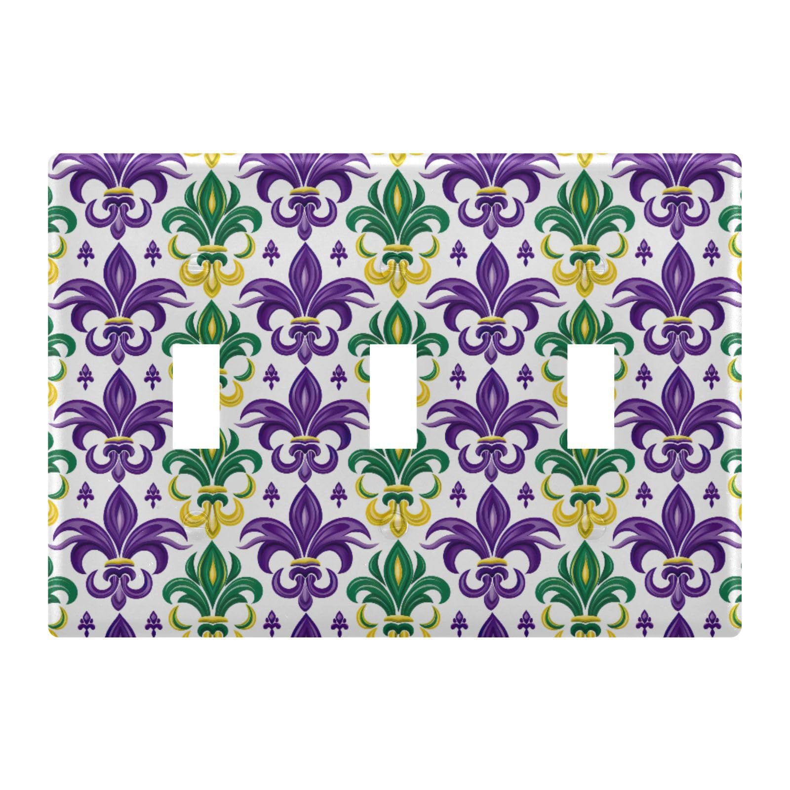 Light Switch Cover Mardi Gras Wall Plates for Electrical Outlets 3 Gang 202a8557